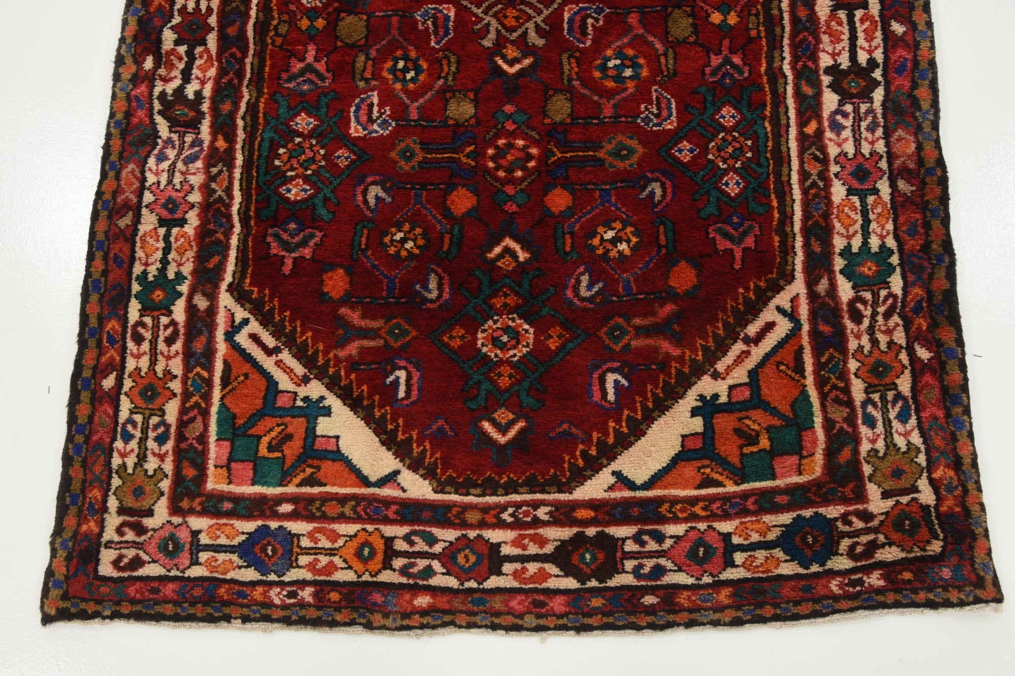 3' 5 x 9' 5 Hand Knotted Hossainabad Persian Wool Runner Rug