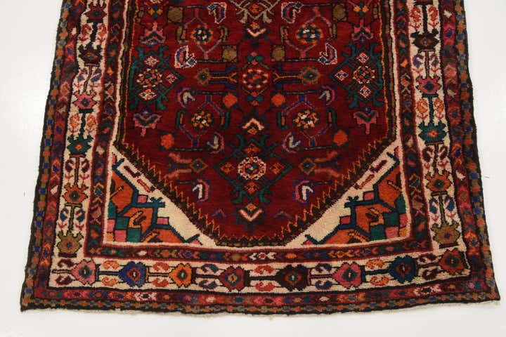 3' 5 x 9' 5 Hand Knotted Hossainabad Persian Wool Runner Rug
