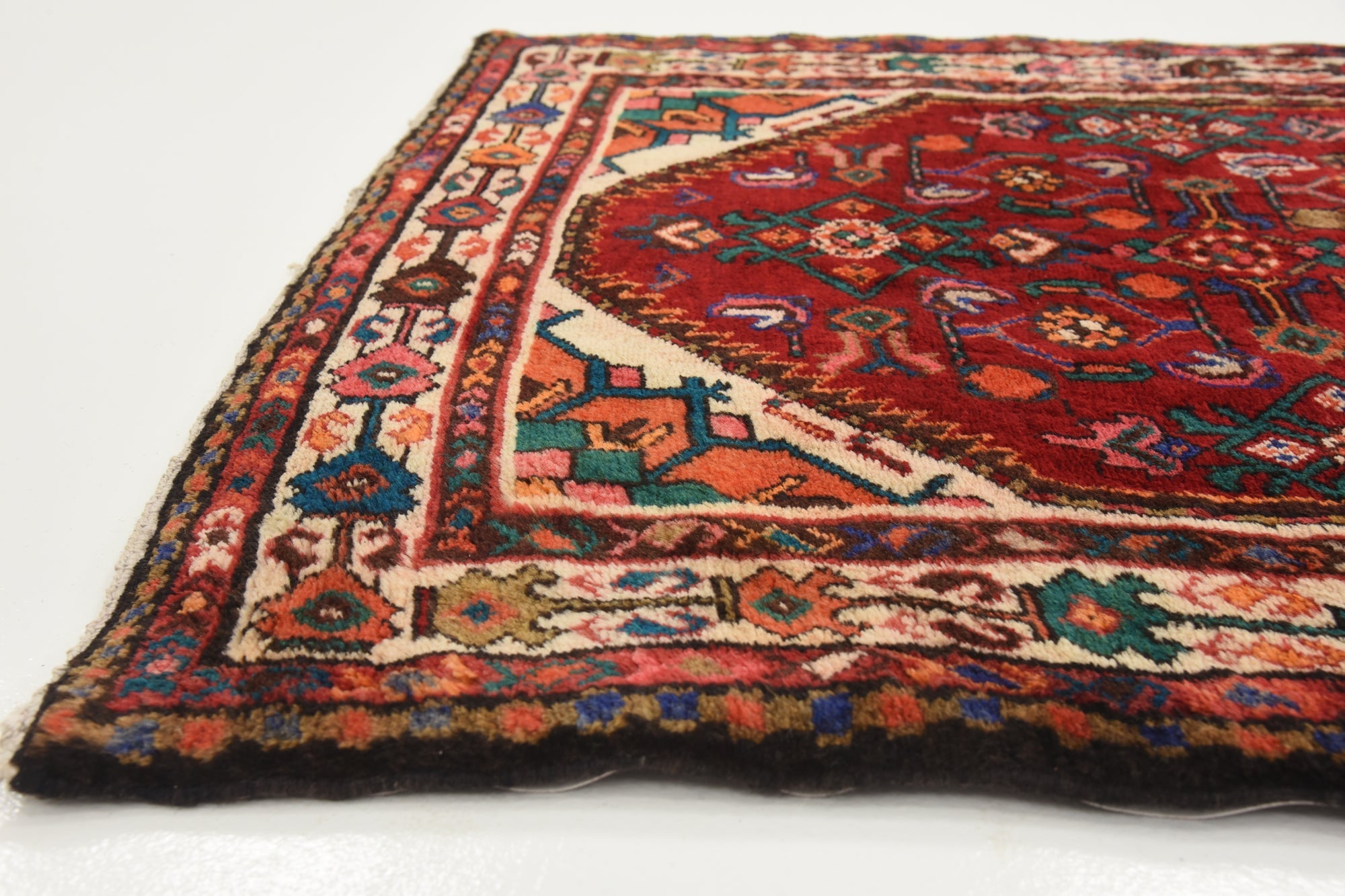 3' 5 x 9' 5 Hand Knotted Hossainabad Persian Wool Runner Rug