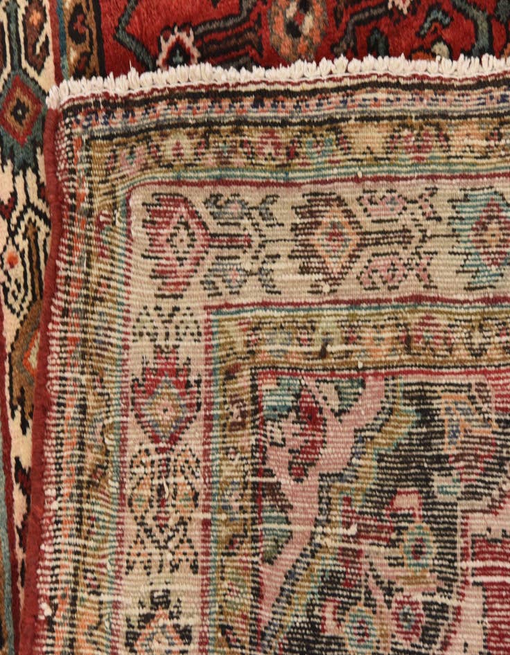Detail image of 4' 4 x 11'  Hand Knotted Hossainabad Persian Wool Runner Rug