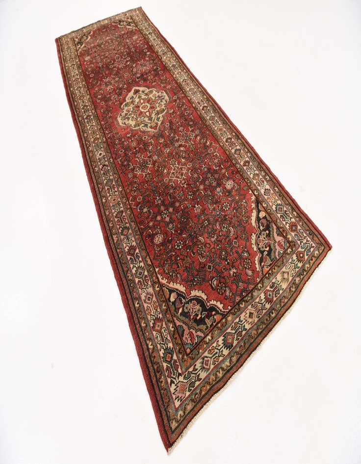 Detail image of 4' 4 x 11'  Hand Knotted Hossainabad Persian Wool Runner Rug