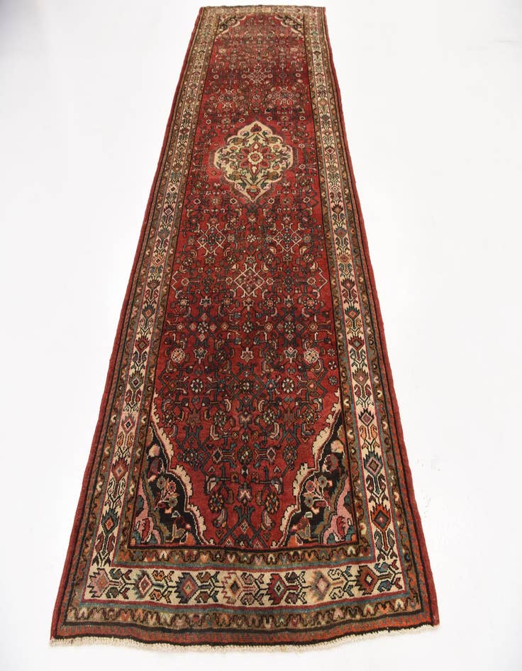 Detail image of 4' 4 x 11'  Hand Knotted Hossainabad Persian Wool Runner Rug