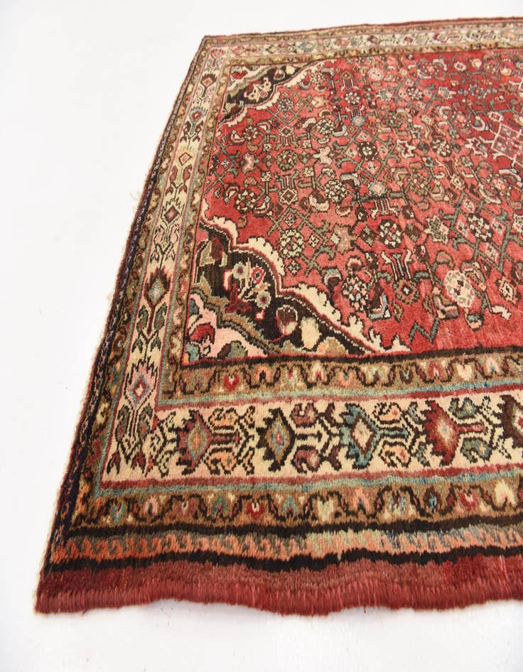 Detail image of 4' 4 x 11'  Hand Knotted Hossainabad Persian Wool Runner Rug