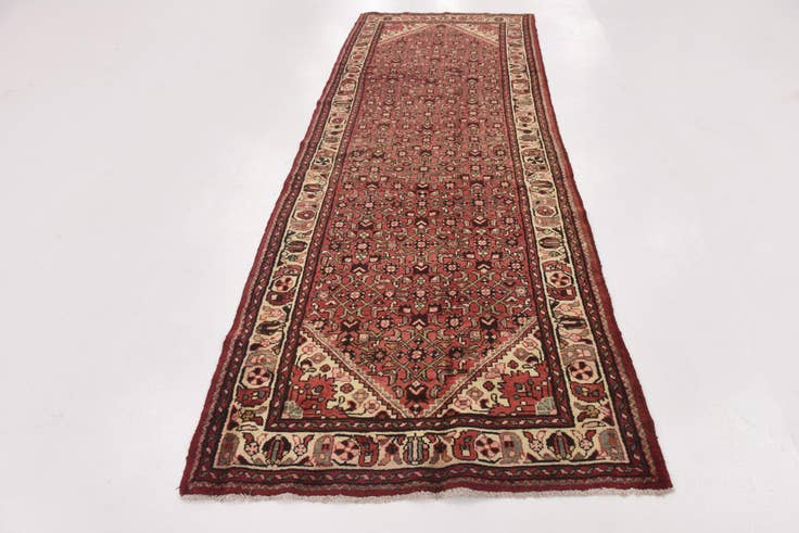 Detail image of 3' 10 x 10' 6 Hand Knotted Hossainabad Persian Wool Runner Rug