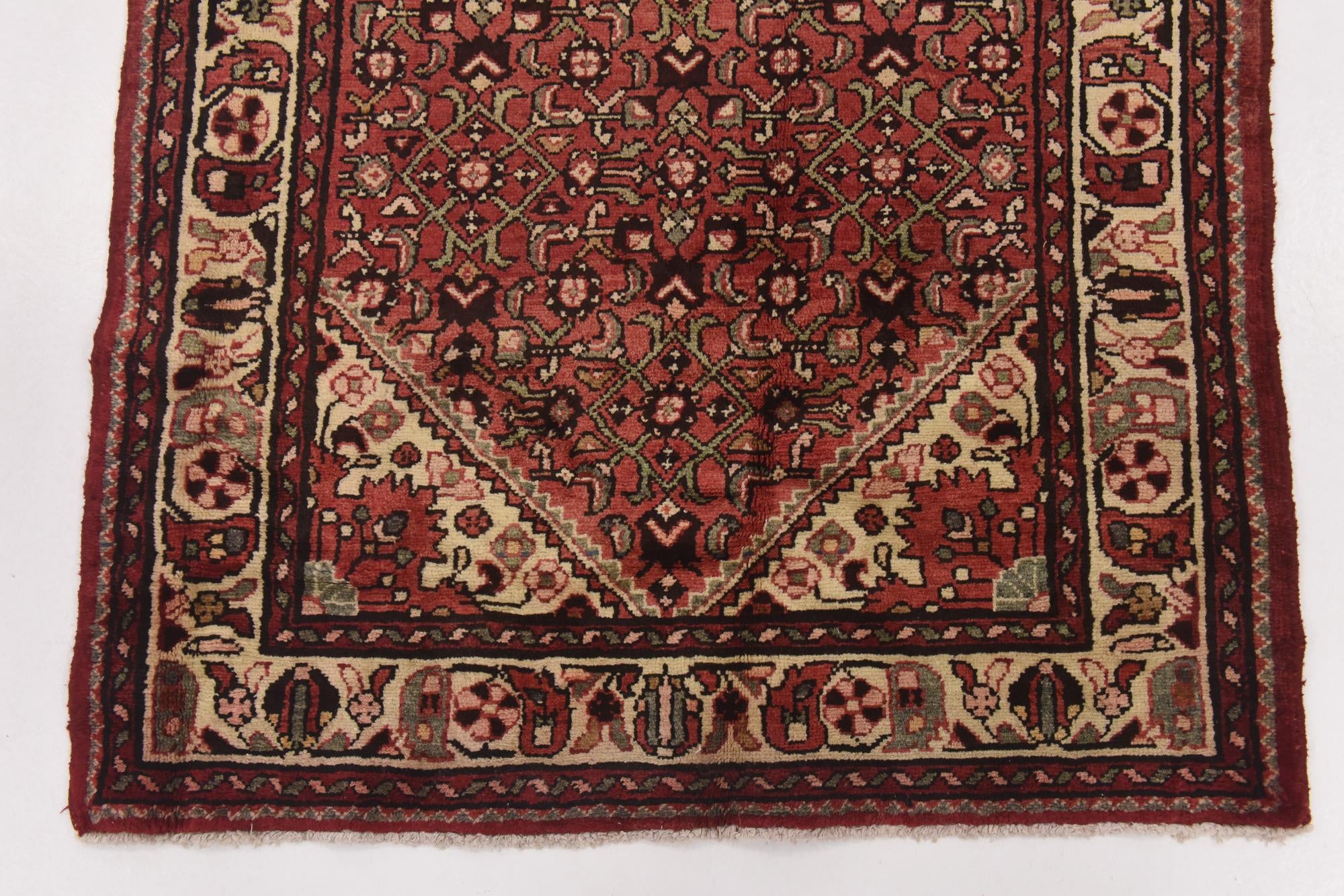 3' 10 x 10' 6 Hand Knotted Hossainabad Persian Wool Runner Rug