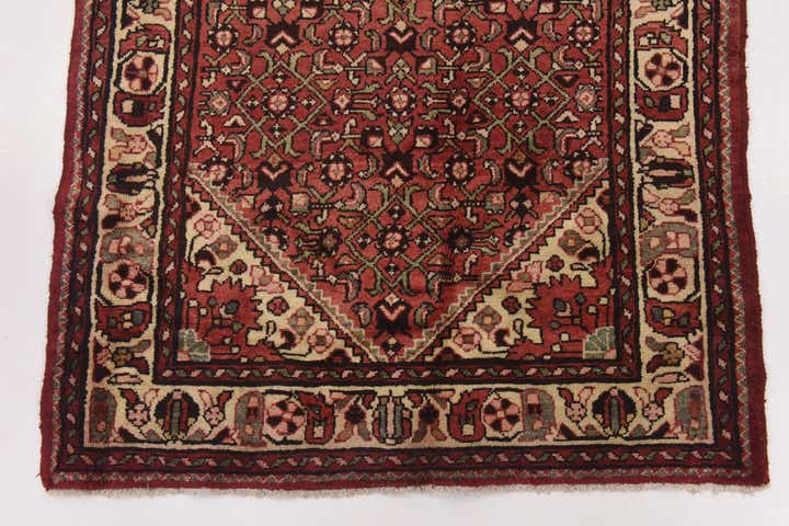 3' 10 x 10' 6 Hand Knotted Hossainabad Persian Wool Runner Rug