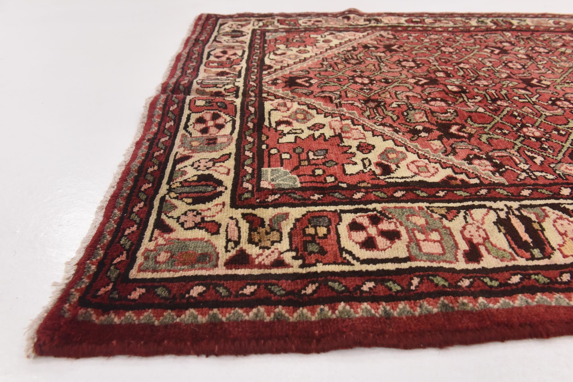 3' 10 x 10' 6 Hand Knotted Hossainabad Persian Wool Runner Rug