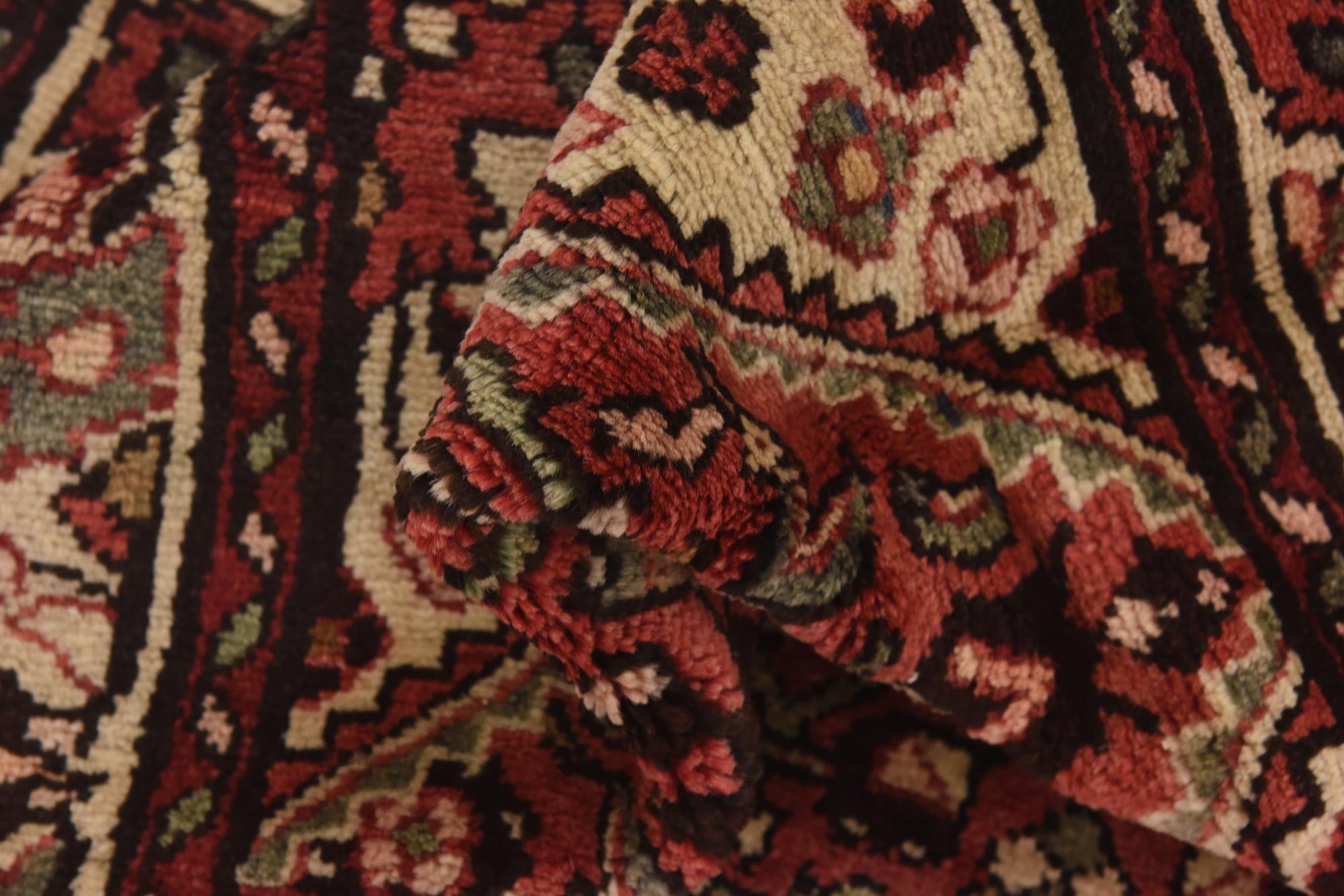3' 10 x 10' 6 Hand Knotted Hossainabad Persian Wool Runner Rug