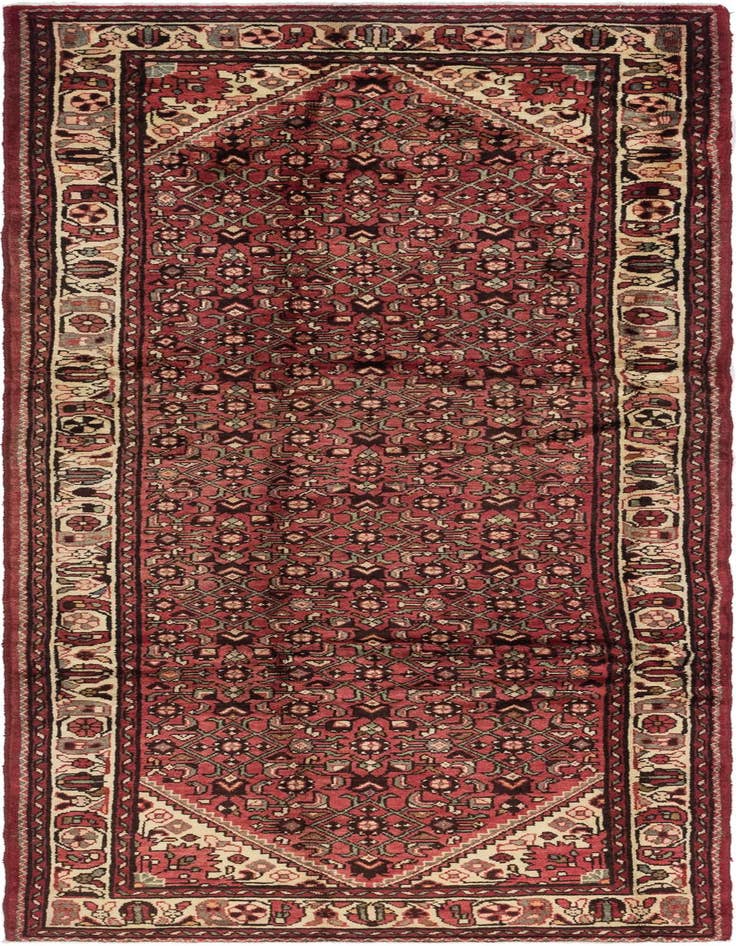 Detail image of 3' 10 x 10' 6 Hand Knotted Hossainabad Persian Wool Runner Rug