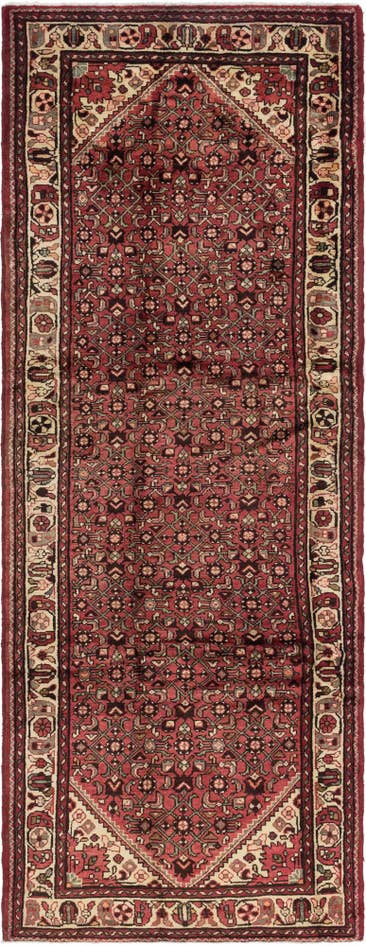 Detail image of 3' 10 x 10' 6 Hand Knotted Hossainabad Persian Wool Runner Rug