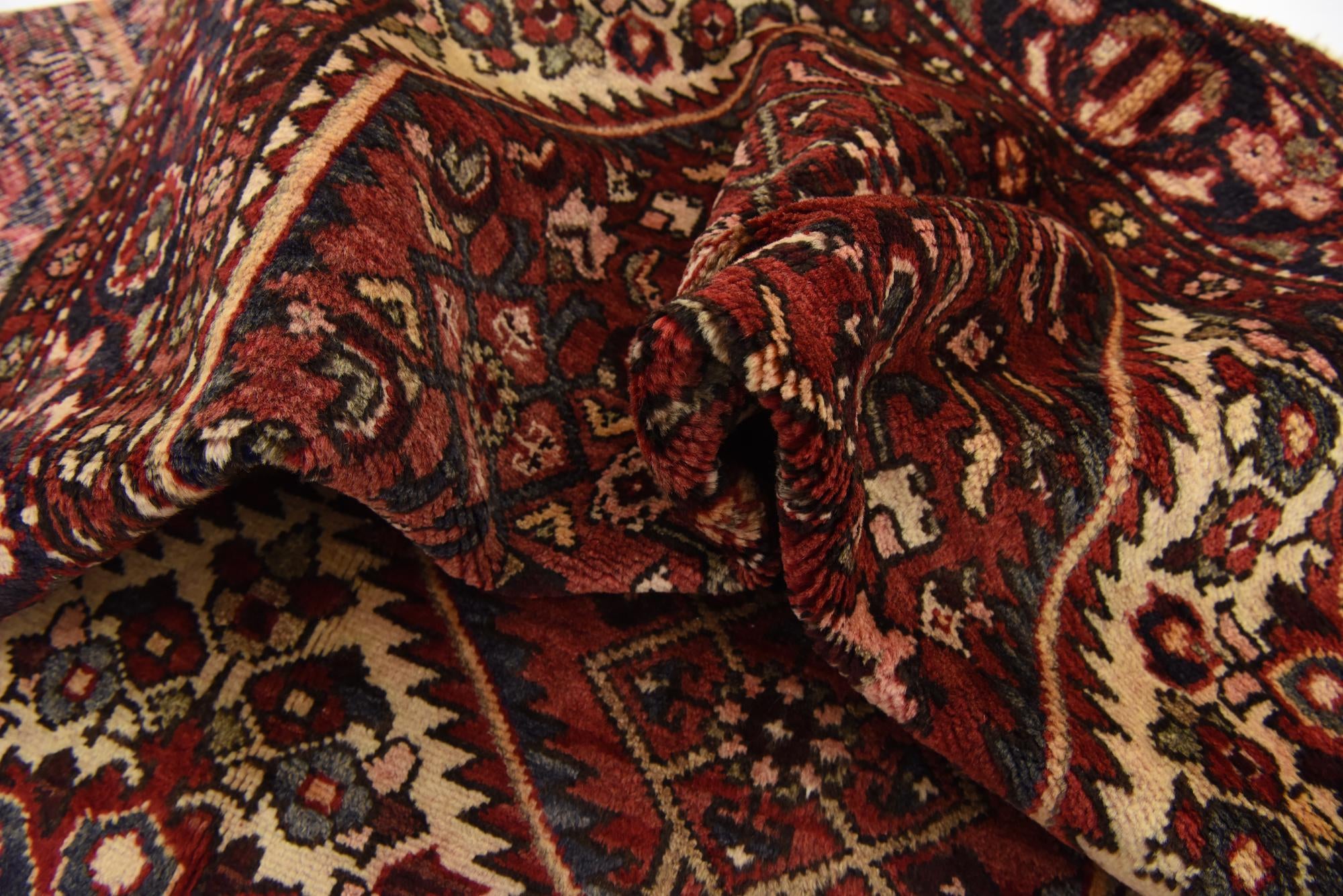 3' 9 x 10' 2 Hand Knotted Hossainabad Persian Wool Runner Rug
