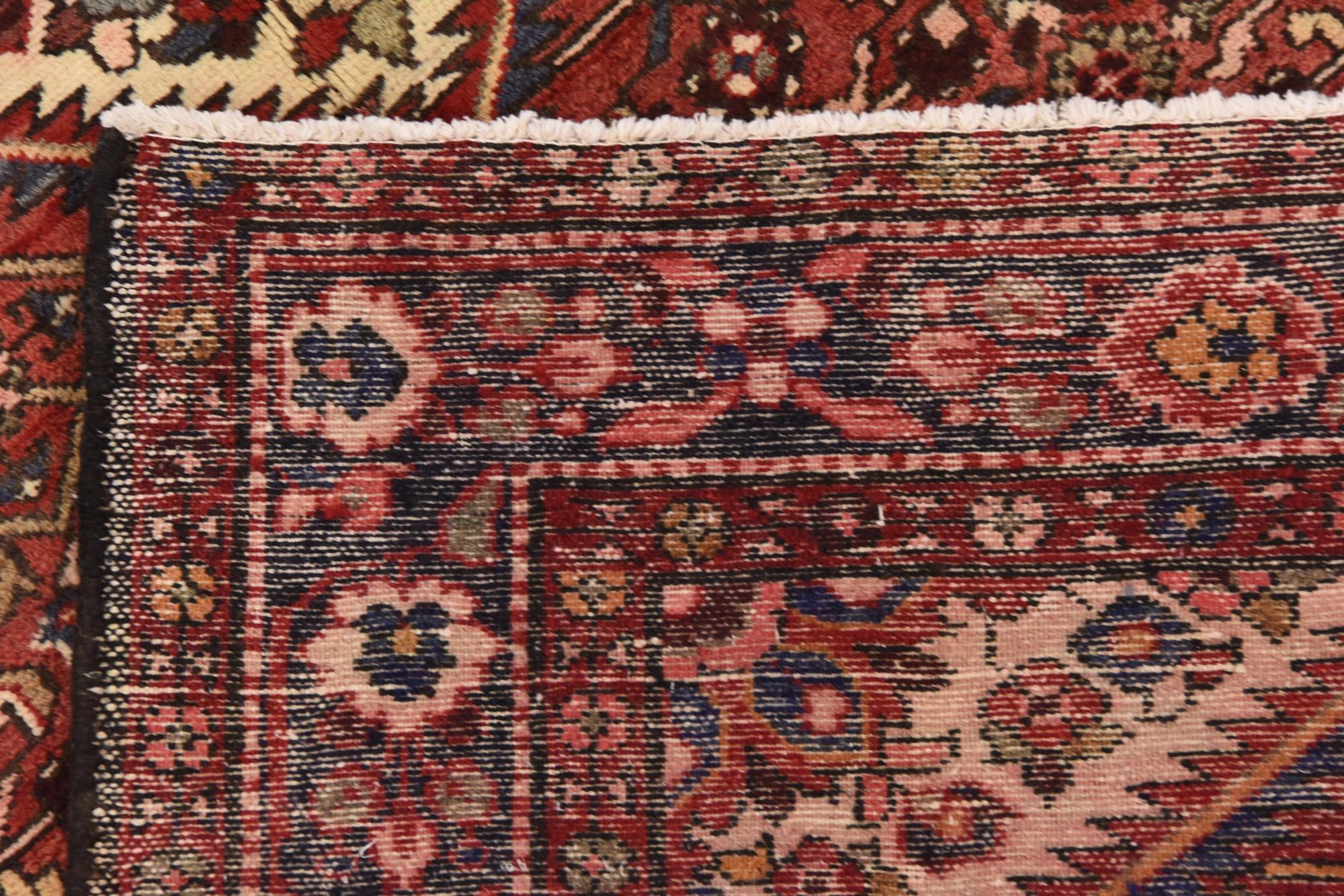 3' 9 x 10' 2 Hand Knotted Hossainabad Persian Wool Runner Rug