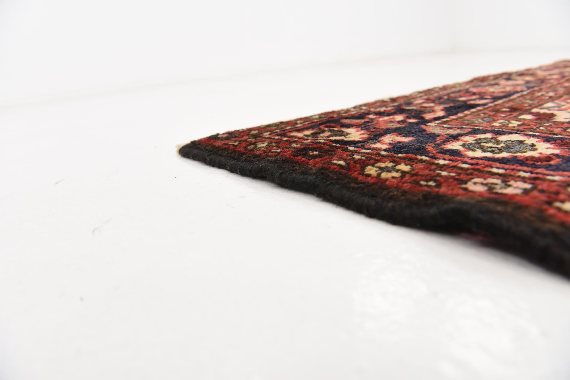 3' 9 x 10' 2 Hand Knotted Hossainabad Persian Wool Runner Rug
