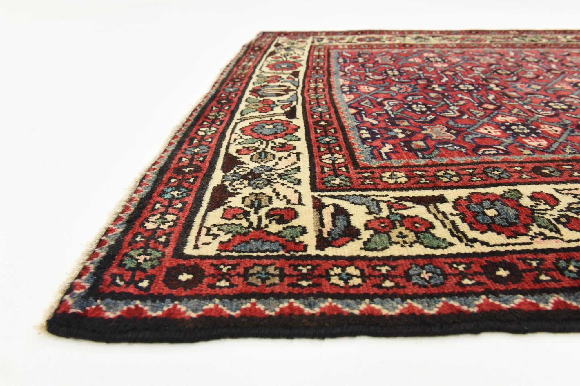 3' 6 x 9' 6 Hand Knotted Hossainabad Persian Wool Runner Rug