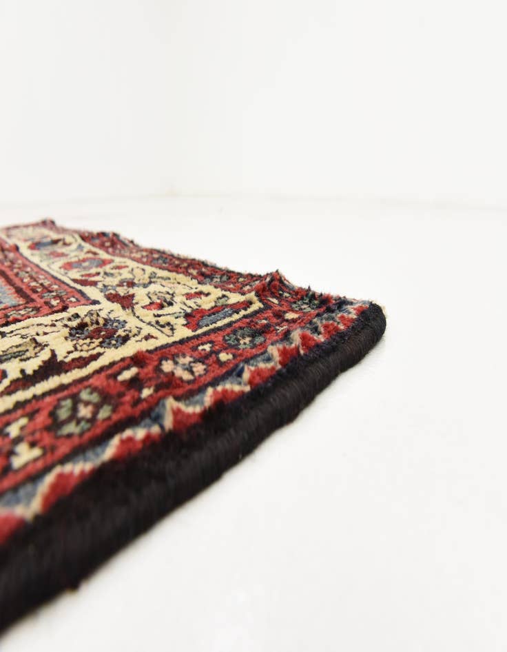 Detail image of 3' 6 x 9' 6  Hand Knotted Hossainabad Persian Wool Runner Rug