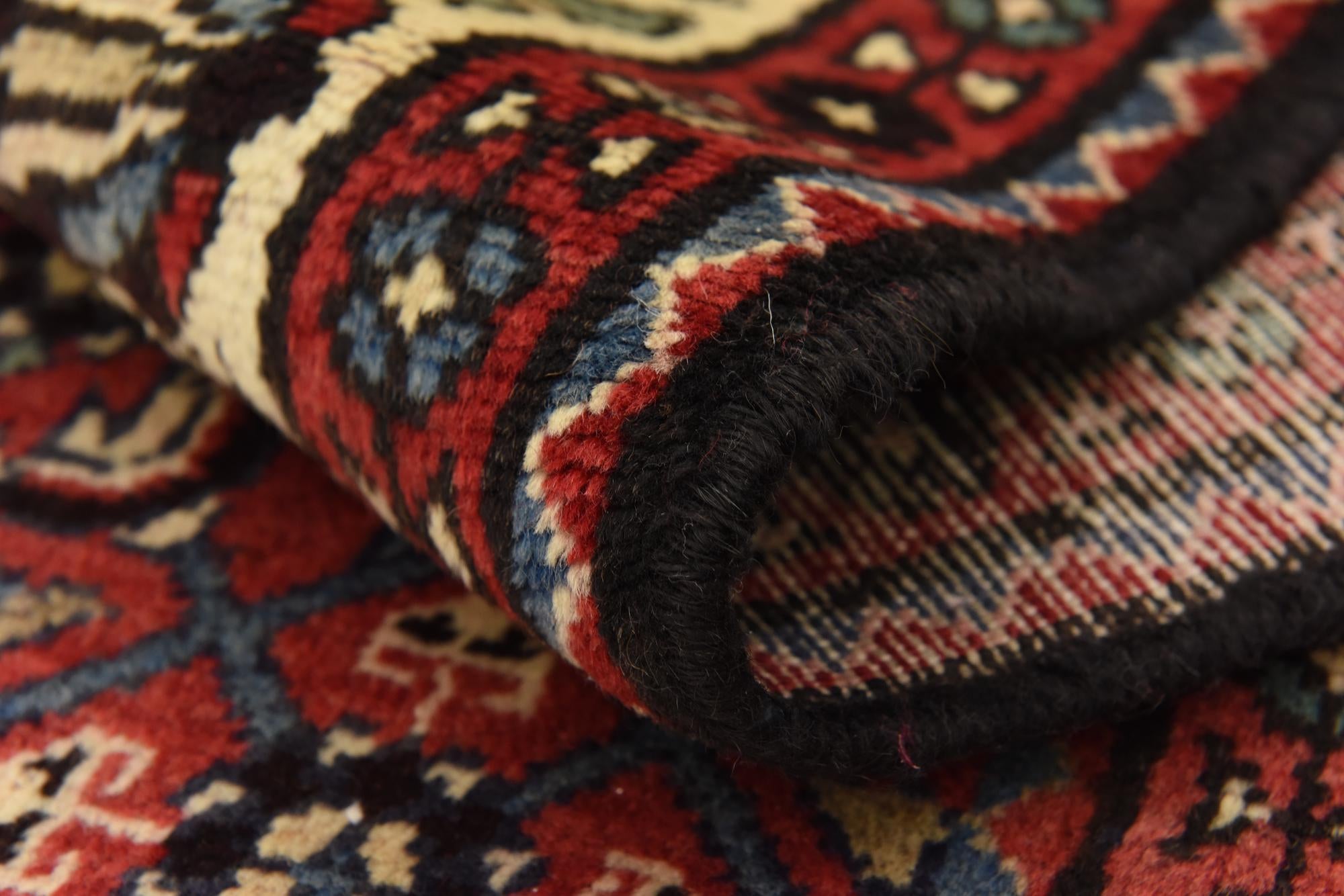 3' 6 x 9' 6 Hand Knotted Hossainabad Persian Wool Runner Rug