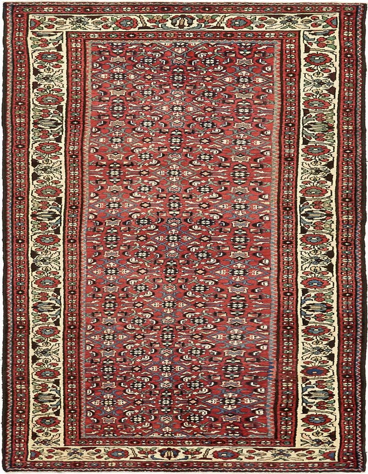 Detail image of 3' 6 x 9' 6 Hand Knotted Hossainabad Persian Wool Runner Rug