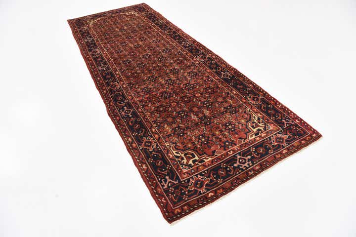 3' 8 x 9' 10 Hand Knotted Hossainabad Persian Wool Runner Rug