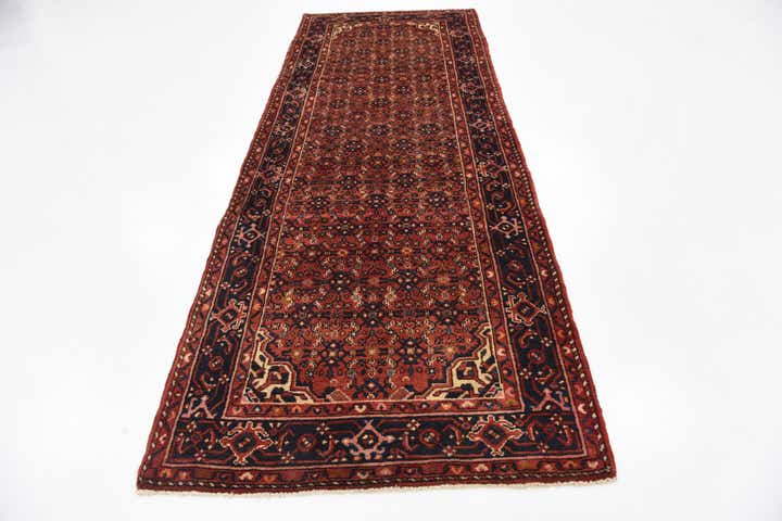 3' 8 x 9' 10 Hand Knotted Hossainabad Persian Wool Runner Rug