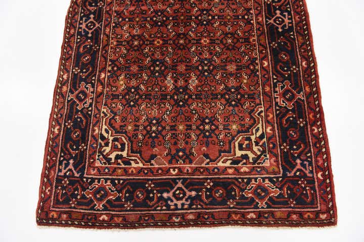 3' 8 x 9' 10 Hand Knotted Hossainabad Persian Wool Runner Rug
