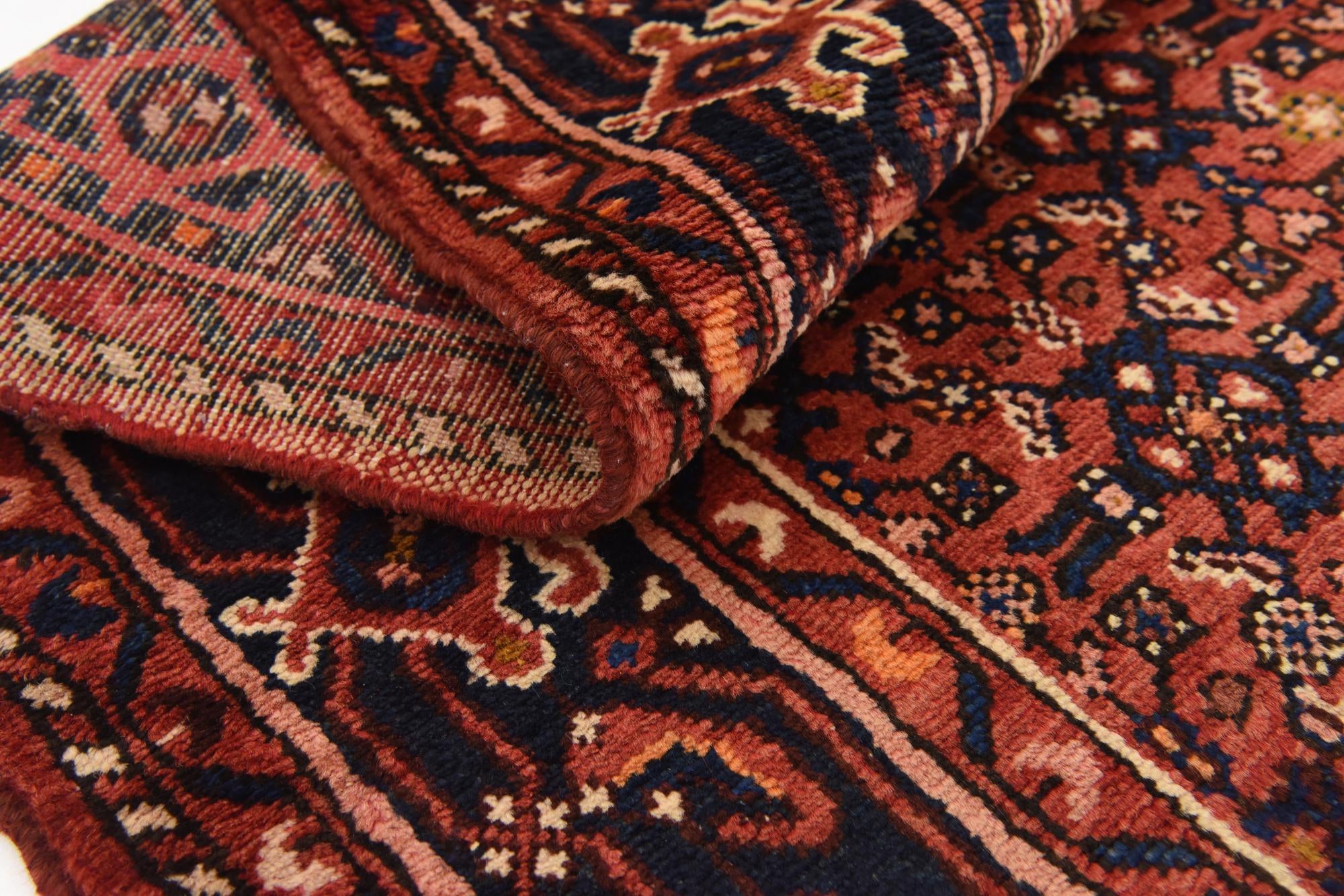 3' 8 x 9' 10 Hand Knotted Hossainabad Persian Wool Runner Rug