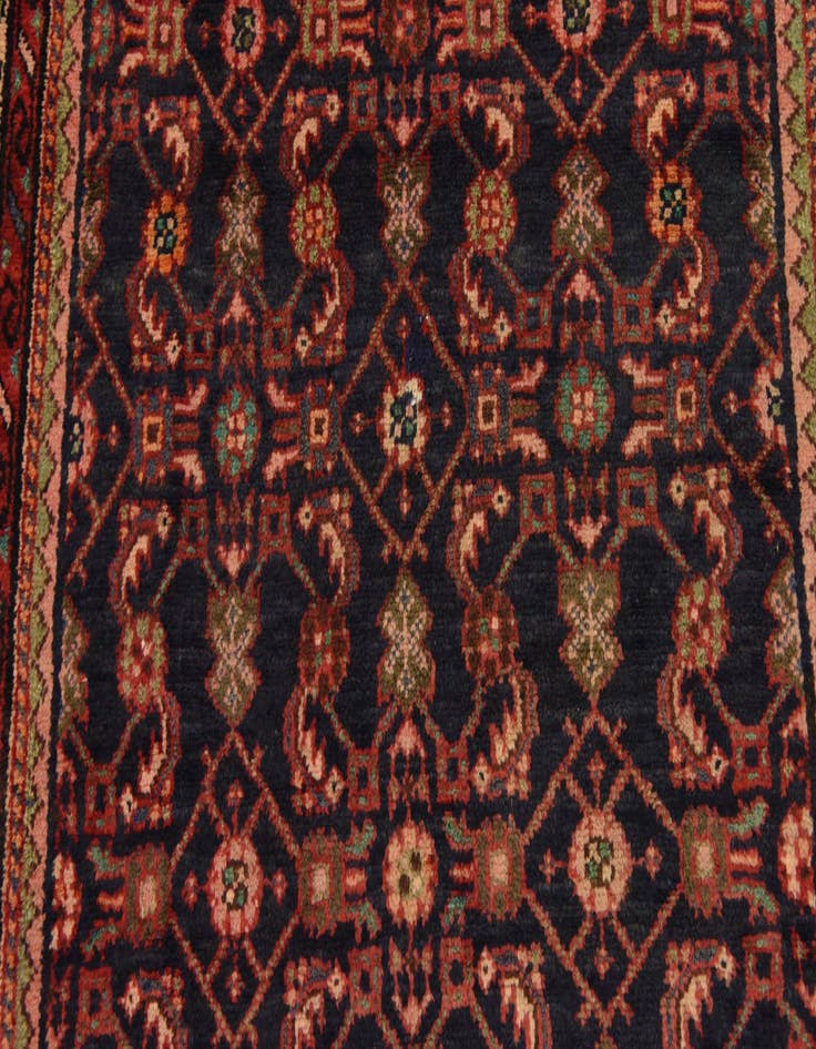 Detail image of 3' 6 x 9' 8  Hand Knotted Hossainabad Persian Wool Runner Rug