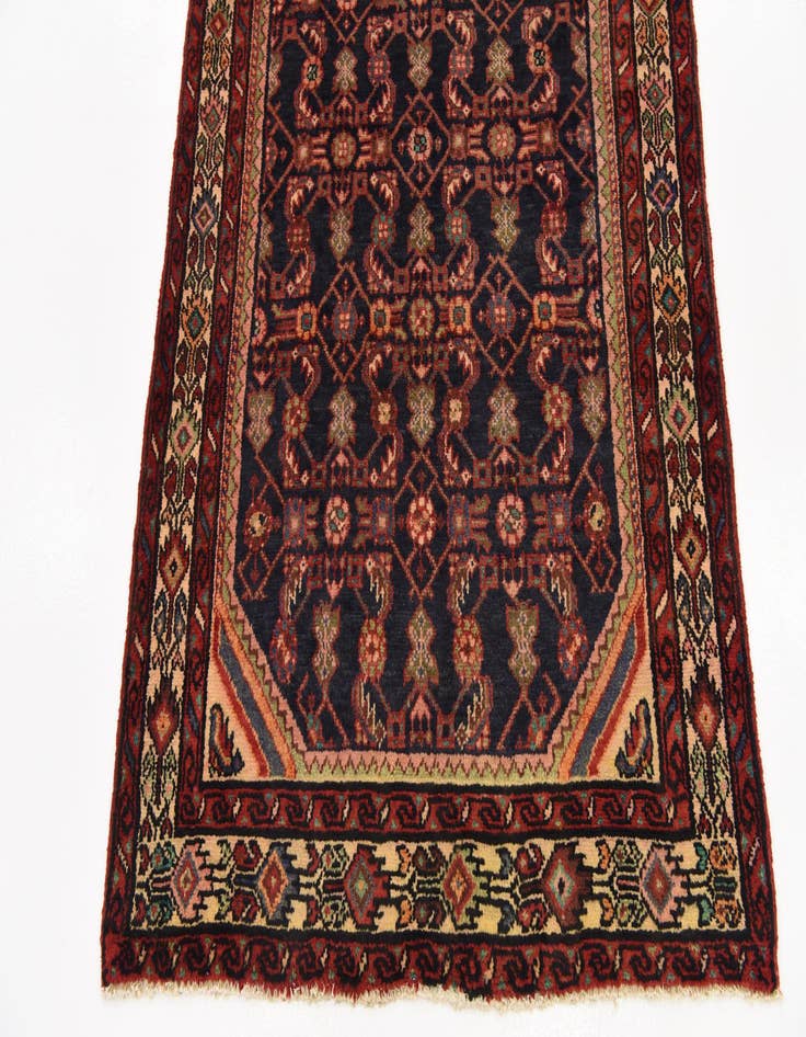 Detail image of 3' 6 x 9' 8  Hand Knotted Hossainabad Persian Wool Runner Rug