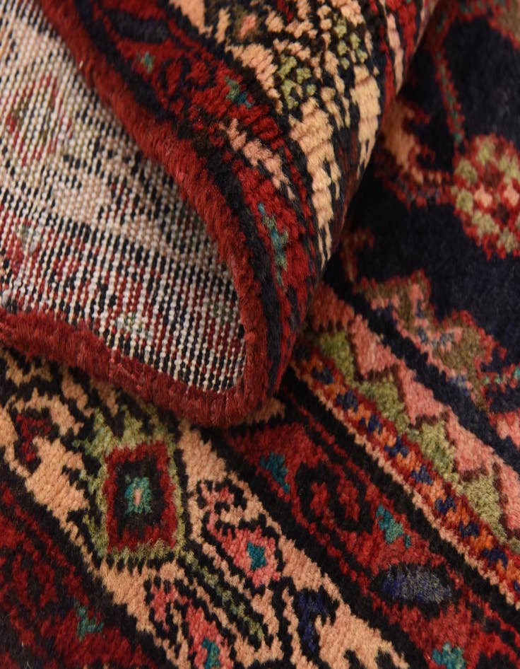 Detail image of 3' 6 x 9' 8  Hand Knotted Hossainabad Persian Wool Runner Rug