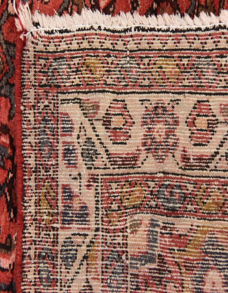 Detail image of 3' 9 x 9' 8  Hand Knotted Hossainabad Persian Wool Runner Rug