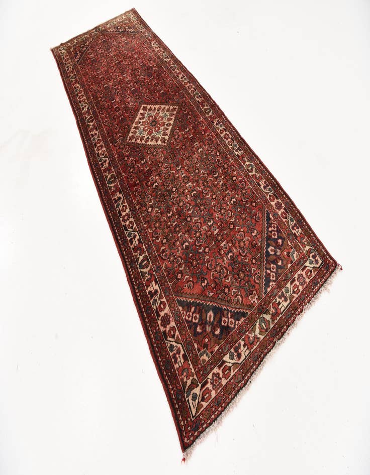 Detail image of 3' 9 x 9' 8  Hand Knotted Hossainabad Persian Wool Runner Rug