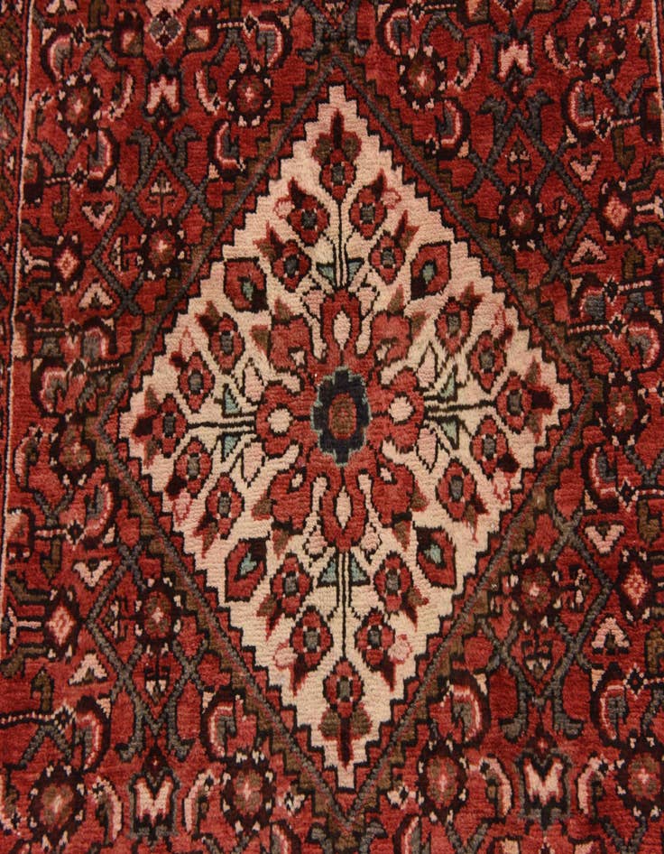 Detail image of 3' 9 x 9' 8  Hand Knotted Hossainabad Persian Wool Runner Rug