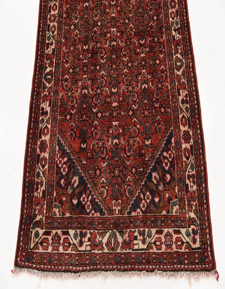 Detail image of 3' 9 x 9' 8  Hand Knotted Hossainabad Persian Wool Runner Rug