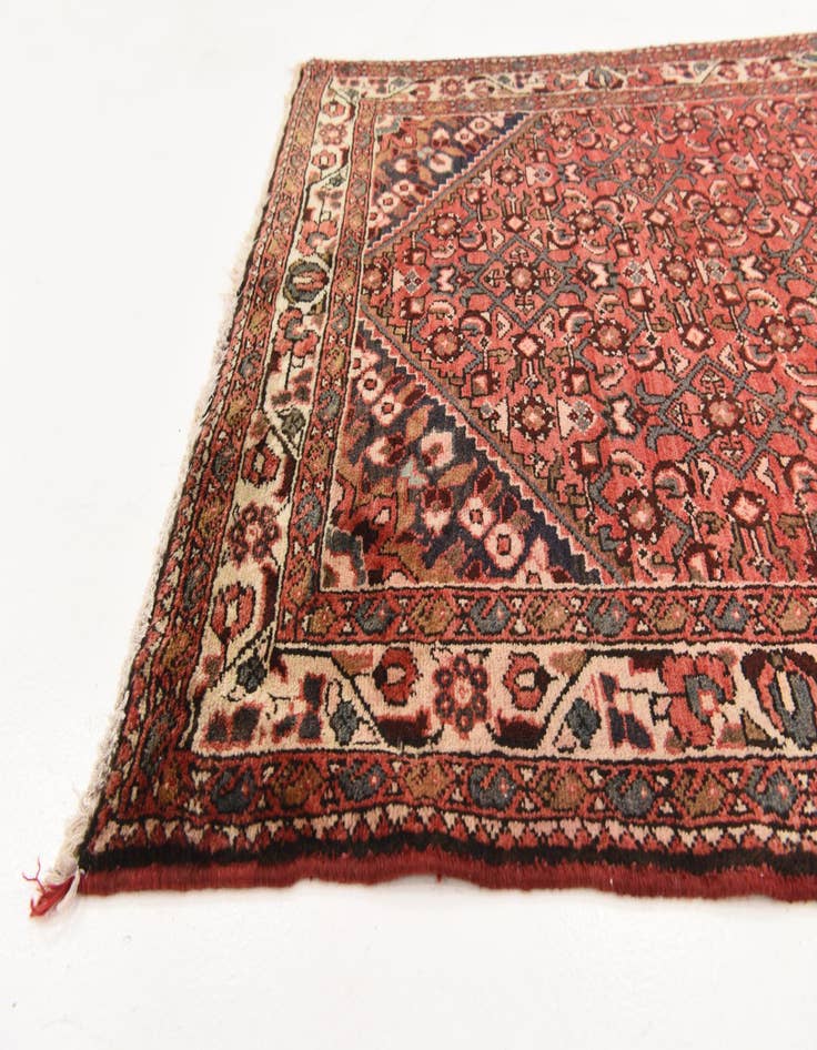 Detail image of 3' 9 x 9' 8  Hand Knotted Hossainabad Persian Wool Runner Rug