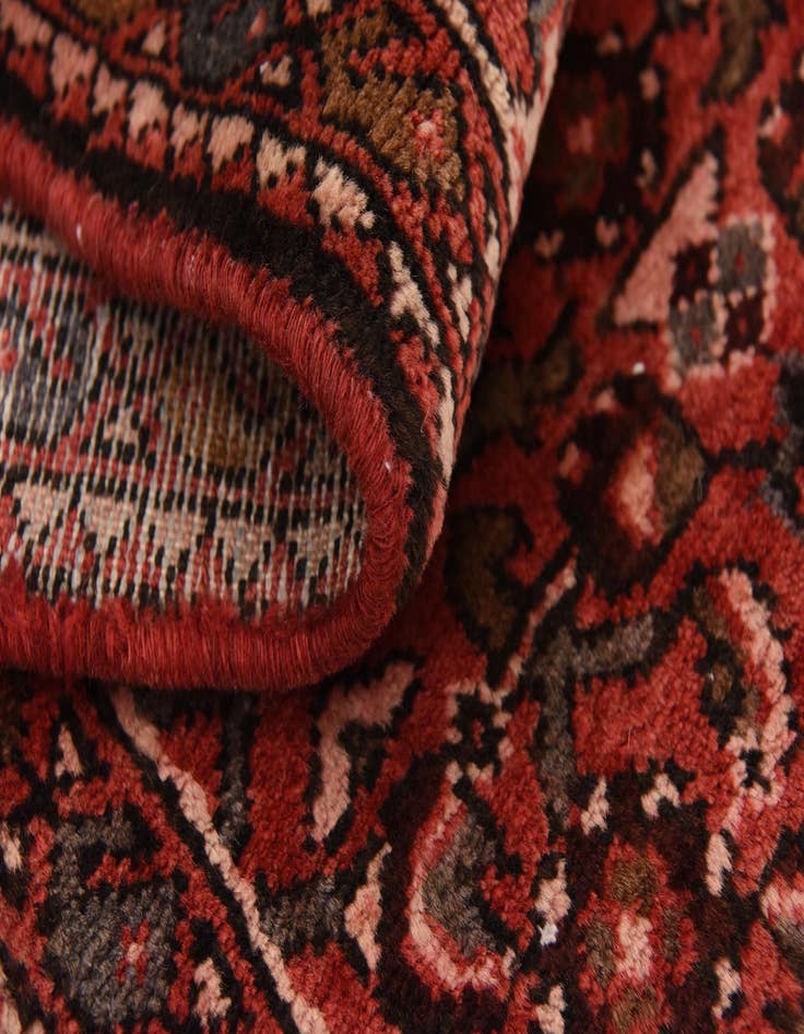 Detail image of 3' 9 x 9' 8  Hand Knotted Hossainabad Persian Wool Runner Rug