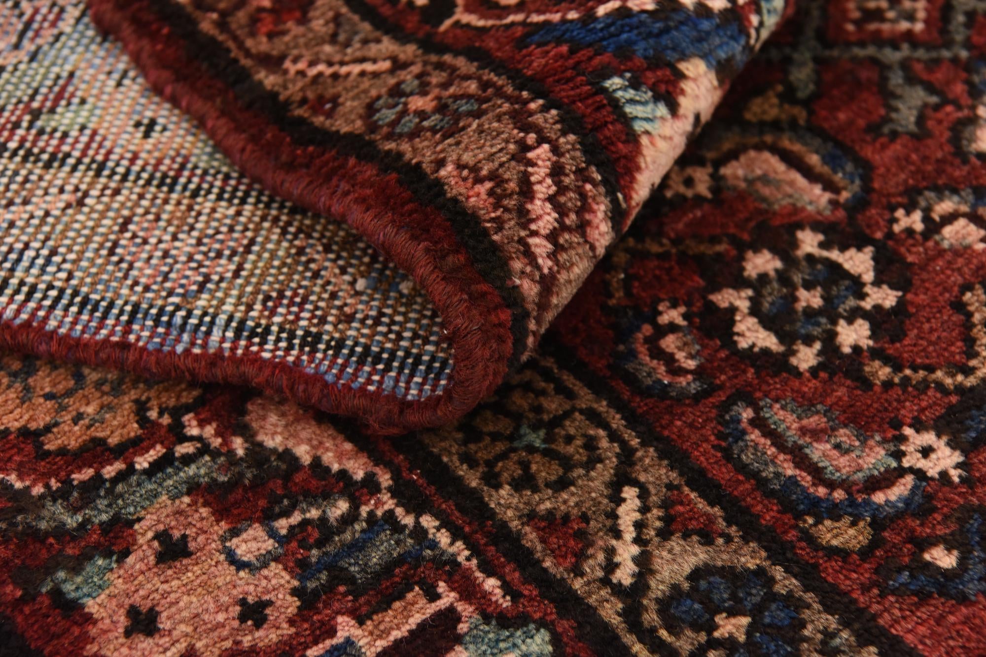 4' x 9' 7 Hand Knotted Hossainabad Persian Wool Runner Rug