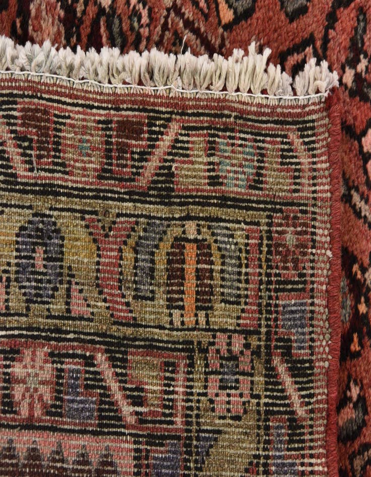 Detail image of 3' 10 x 10' 6  Hand Knotted Hossainabad Persian Wool Runner Rug