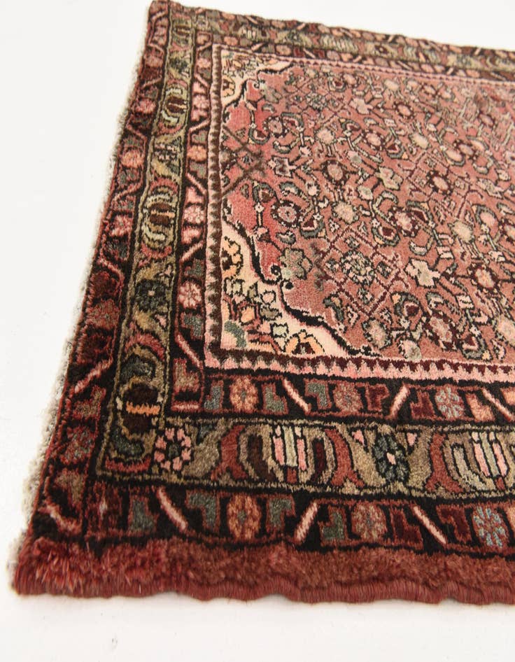 Detail image of 3' 10 x 10' 6  Hand Knotted Hossainabad Persian Wool Runner Rug