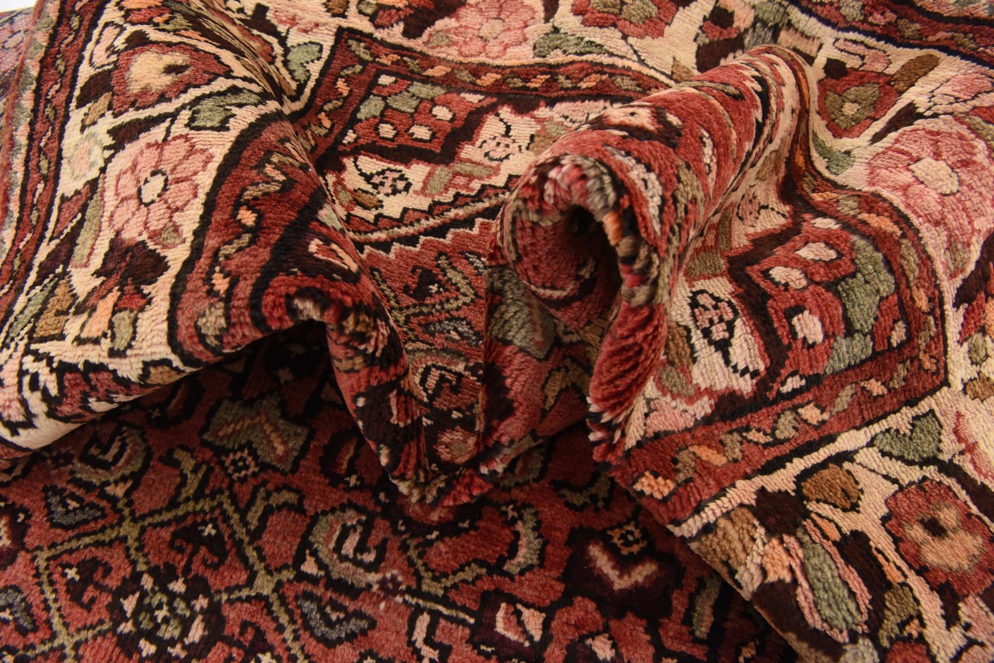 3' 6 x 10' 4 Hand Knotted Hossainabad Persian Wool Runner Rug