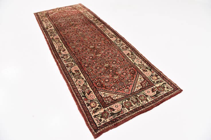 Detail image of 3' 6 x 10' 4 Hand Knotted Hossainabad Persian Wool Runner Rug