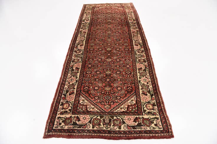 Detail image of 3' 6 x 10' 4 Hand Knotted Hossainabad Persian Wool Runner Rug