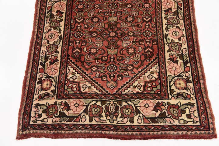 3' 6 x 10' 4 Hand Knotted Hossainabad Persian Wool Runner Rug