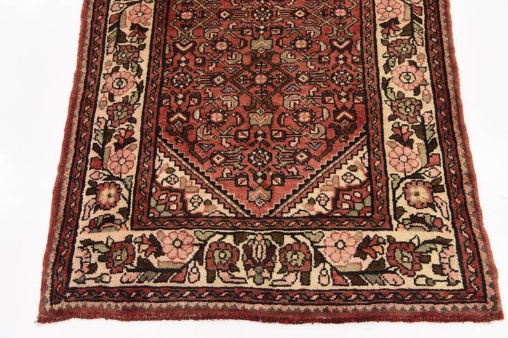 Detail image of 3' 6 x 10' 4 Hand Knotted Hossainabad Persian Wool Runner Rug