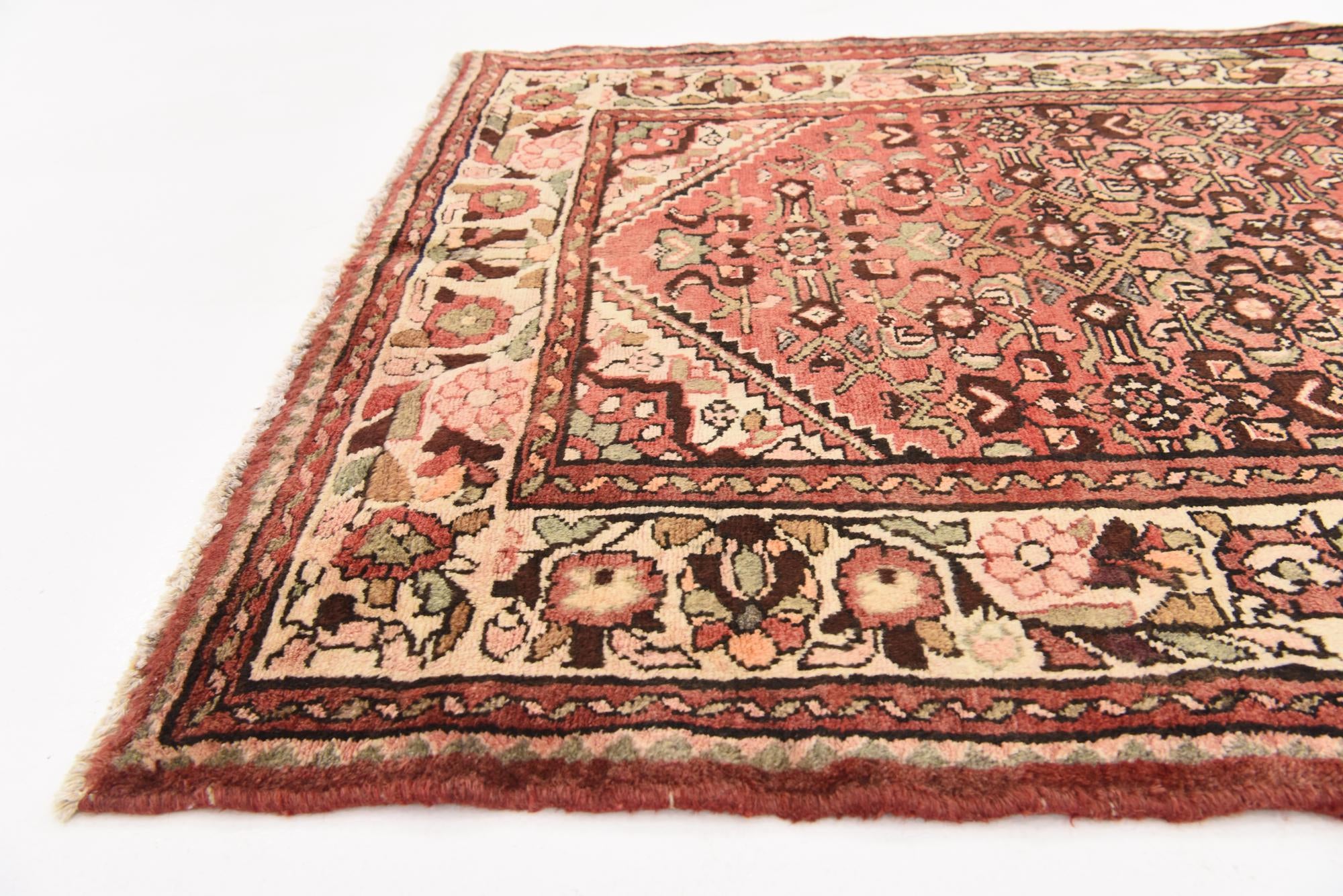 3' 6 x 10' 4 Hand Knotted Hossainabad Persian Wool Runner Rug