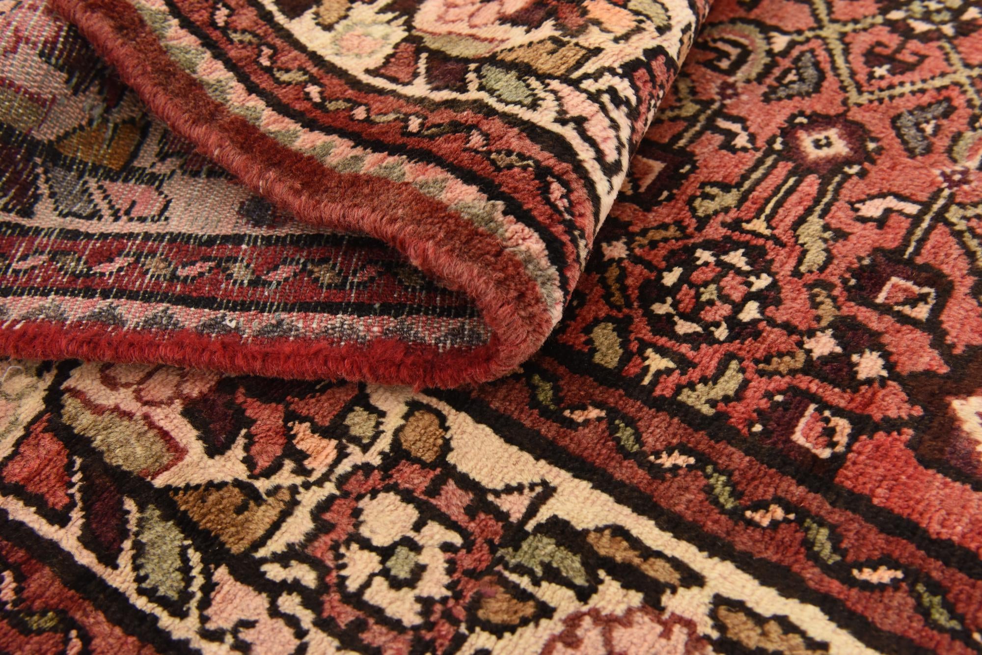 3' 6 x 10' 4 Hand Knotted Hossainabad Persian Wool Runner Rug