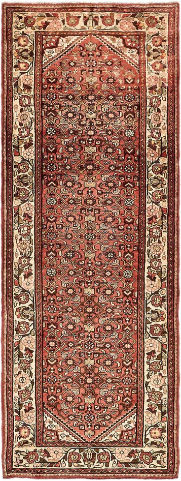 Detail image of 3' 6 x 10' 4 Hand Knotted Hossainabad Persian Wool Runner Rug