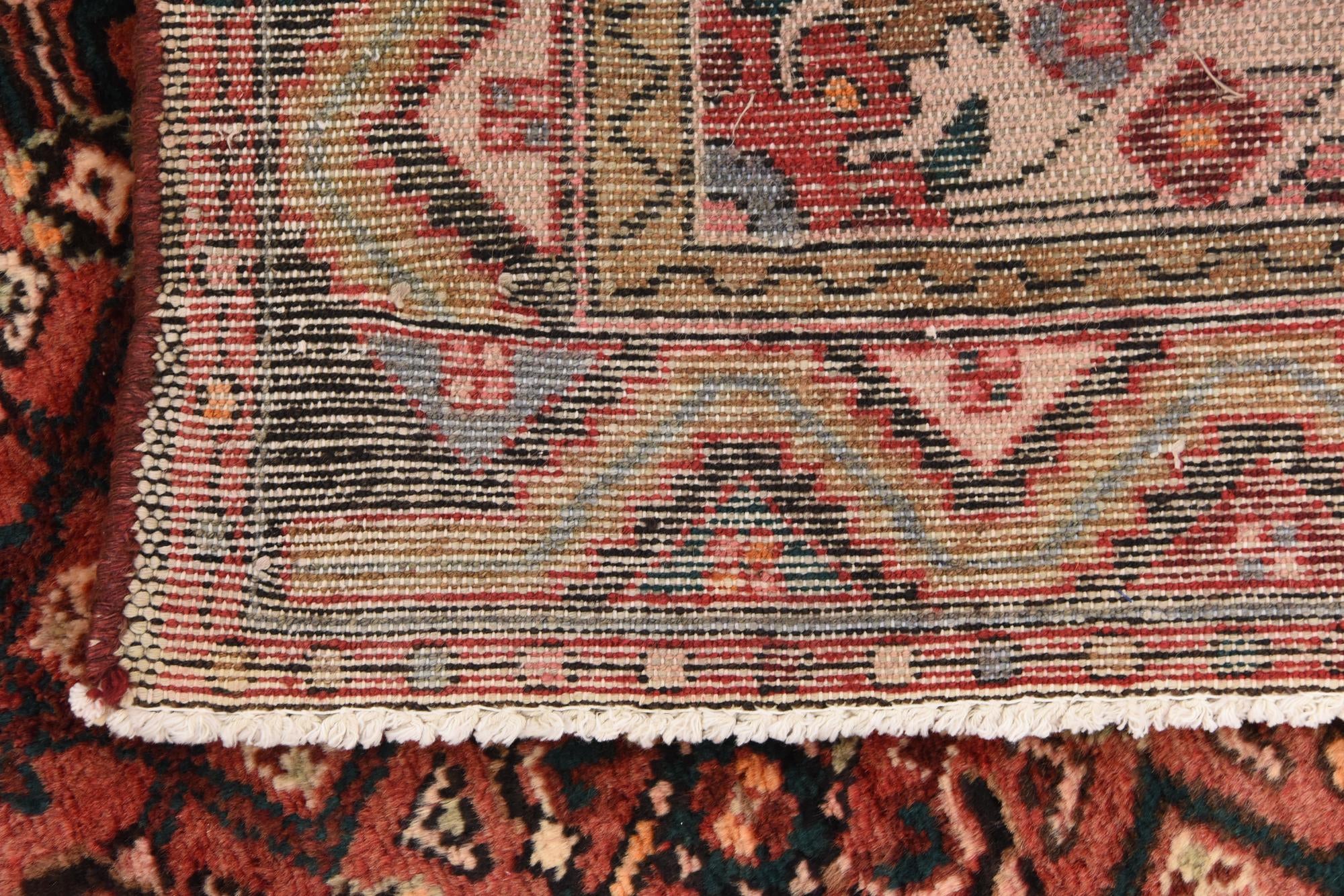 3' 9 x 10' Hand Knotted Hossainabad Persian Wool Runner Rug