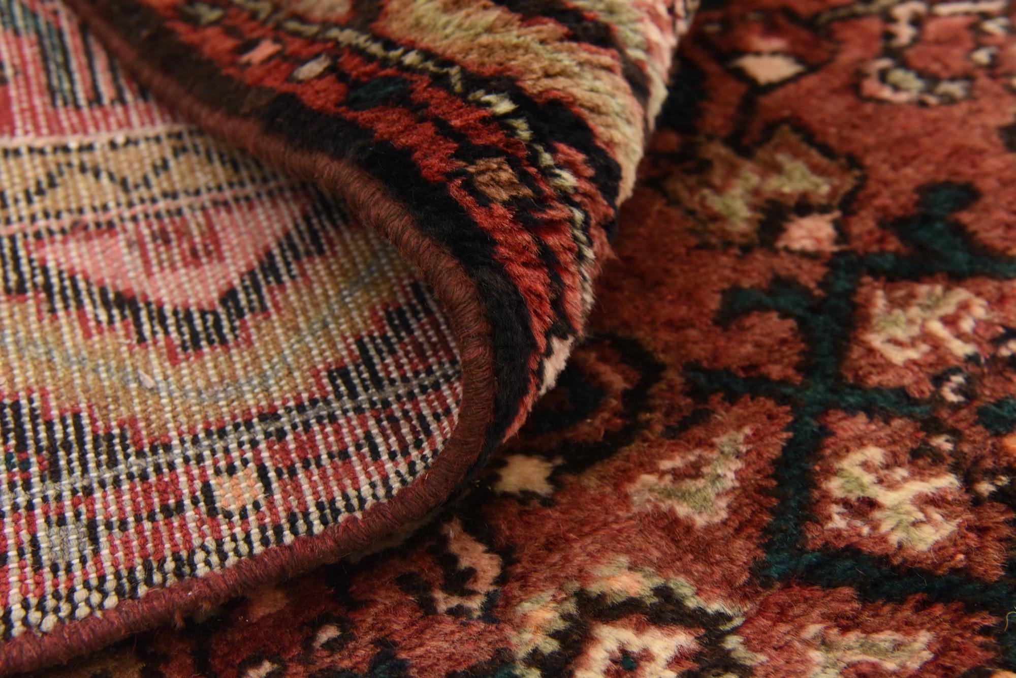 3' 9 x 10' Hand Knotted Hossainabad Persian Wool Runner Rug
