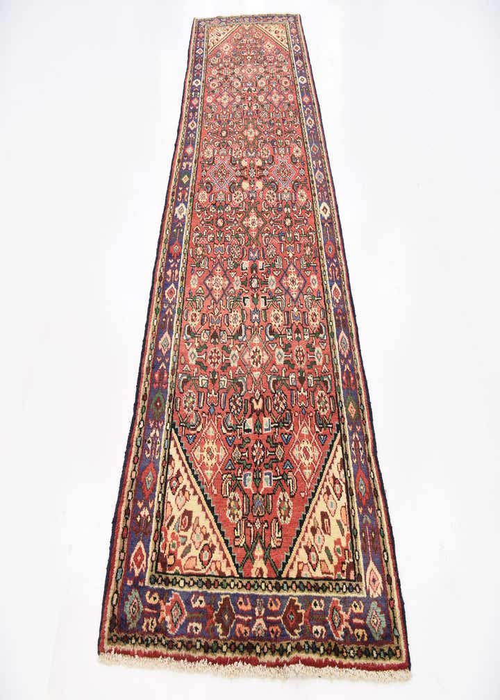 3' 8 x 10' 4 Hand Knotted Hossainabad Persian Wool Runner Rug