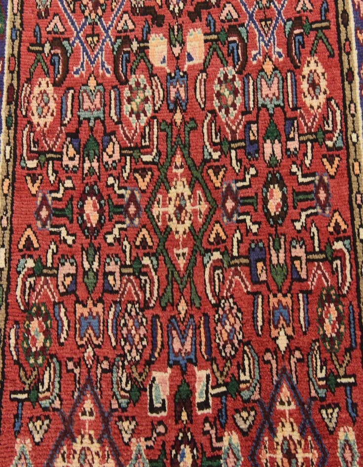 Detail image of 3' 8 x 10' 4 Hand Knotted Hossainabad Persian Wool Runner Rug