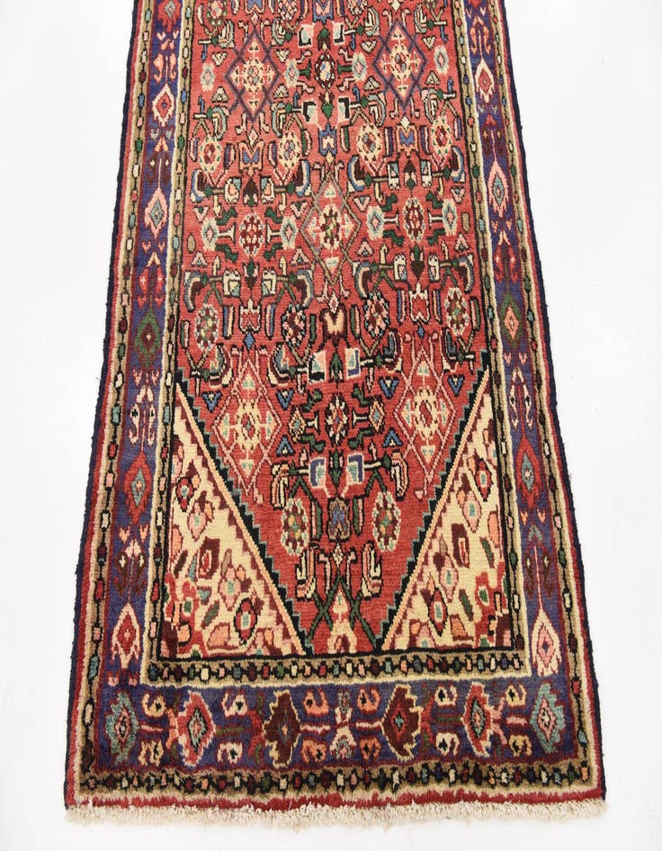 Detail image of 3' 8 x 10' 4 Hand Knotted Hossainabad Persian Wool Runner Rug